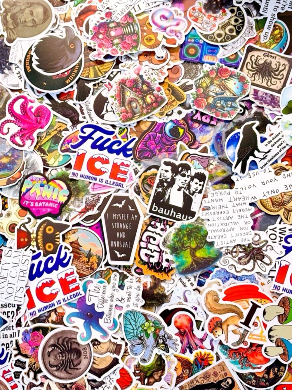 25 PCS - ASSORTED STICKERS - 2x2, 3x3